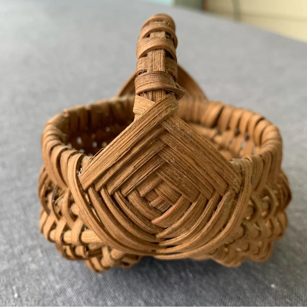 Splint Oak Basket Antique Buttocks Primitive Gathering Farmhouse Farm Split